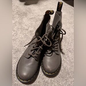 Dr. Martens Grey, Retired Vintage, Leather Combat Boots